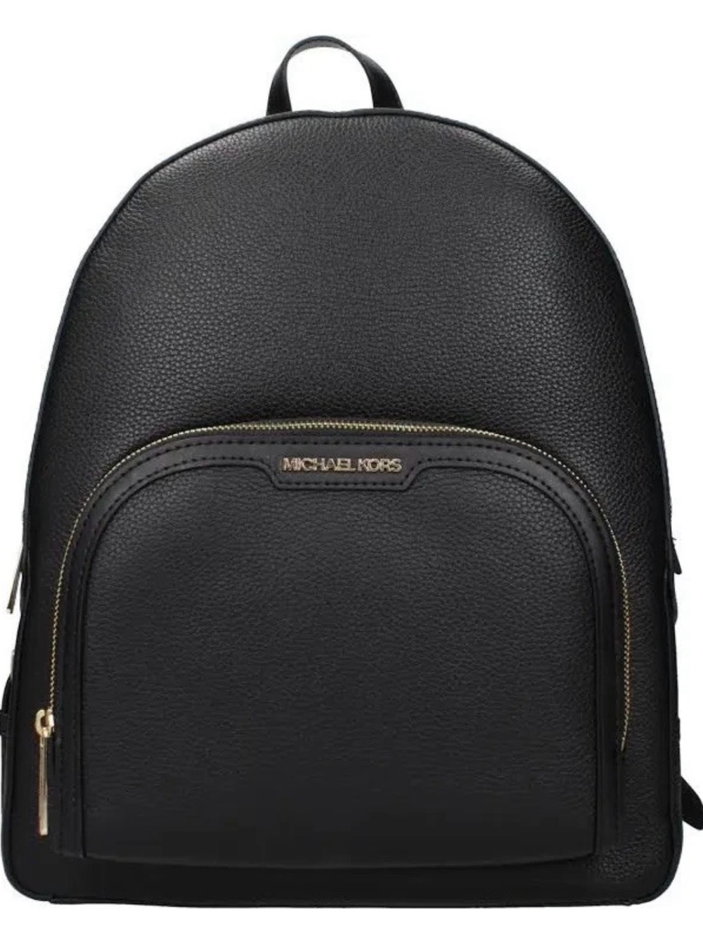 Michael Kors Jaycee Black Pebbled Large Leather Backpack with Gold Hardware